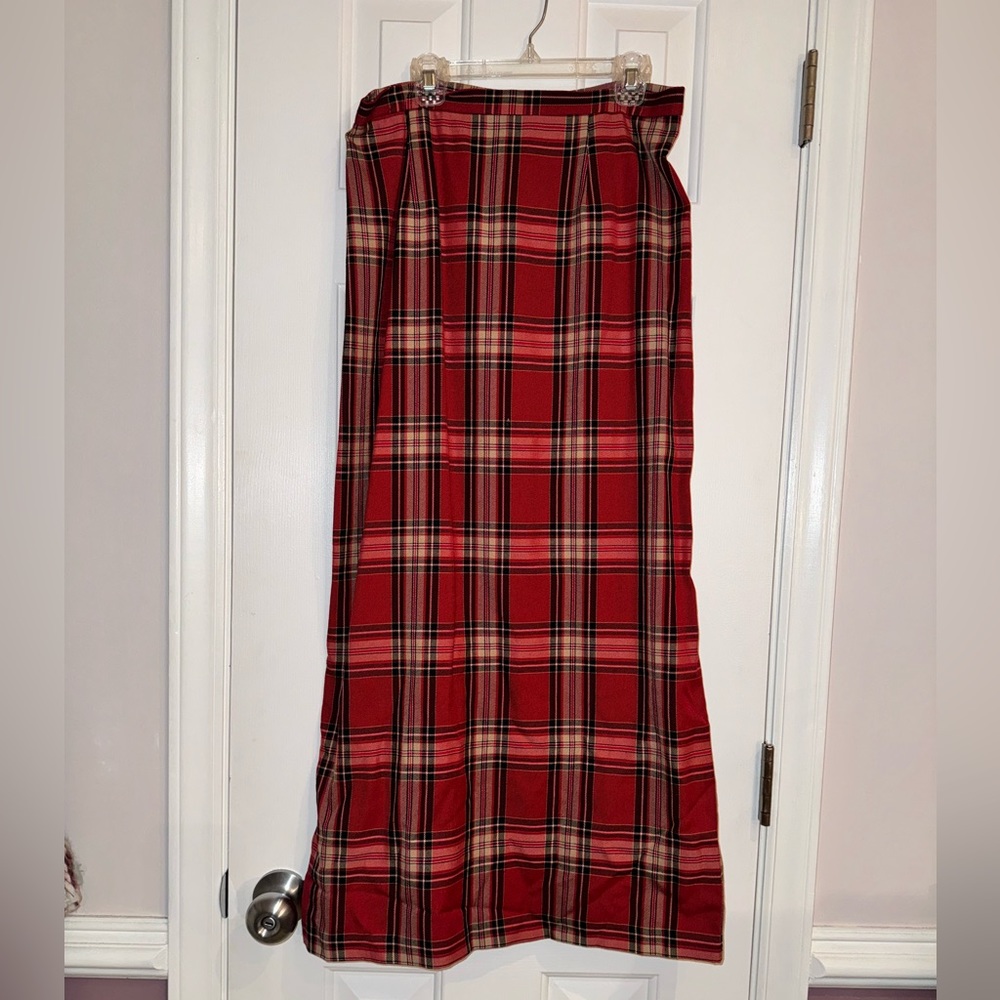 Vintage Goodclothes Red plaid maxi skirt size 10